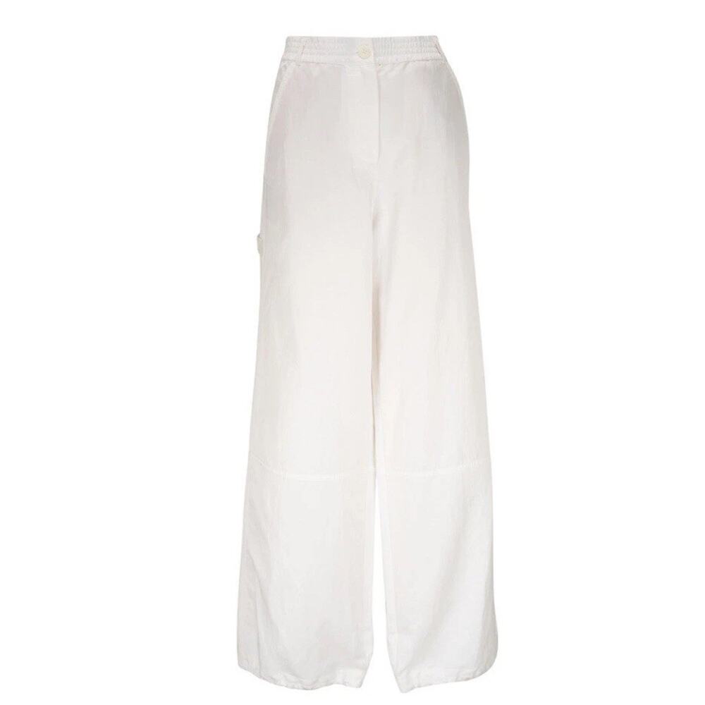 Dorothee Schumacher Slouchy Coolness Light Cream Wide Leg Pants Hemp Sz 0 Read